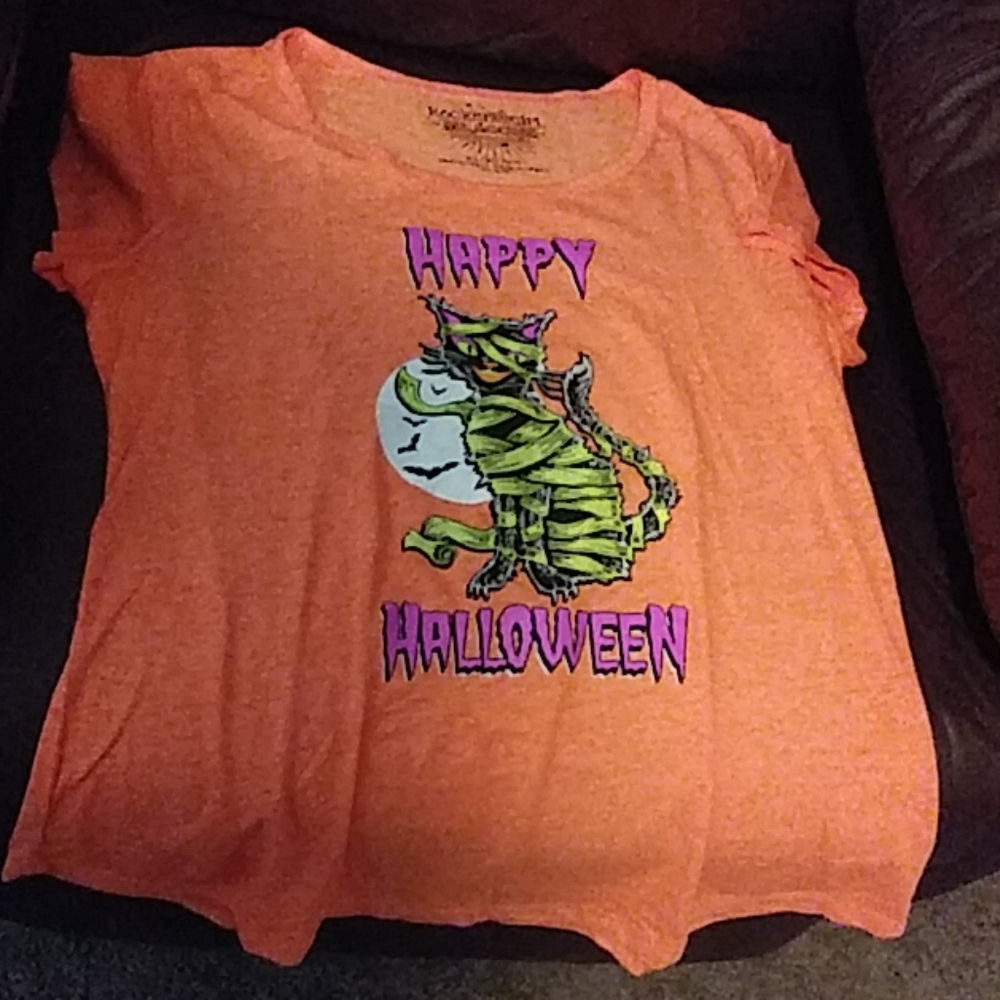 Rocker Girl Halloween Mummy Cat Shirt
